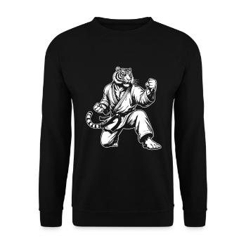 Martial Arts Tiger – The King of Fighters - Unisex Sweatshirt - black - Front - Alina (178cm) & Michal (187cm)