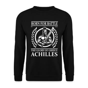 Achille Héros grec, né pour la bataille - Sweat-shirt Unisexe - noir - Devant - Alina (178cm) & Michal (187cm)