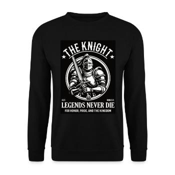 The Knight – Legends Never Die - Unisex Sweatshirt - black - Front - Alina (178cm) & Michal (187cm)