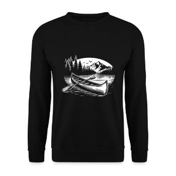Canoë – Ressentez la liberté de la nature - Sweat-shirt Unisexe - noir - Devant - Alina (178cm) & Michal (187cm)
