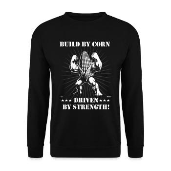 Starker Maiskolben – für Mais- und Kraftsportfans! - Unisex Pullover - Schwarz - Vorne - Alina (178cm) & Michal (187cm)
