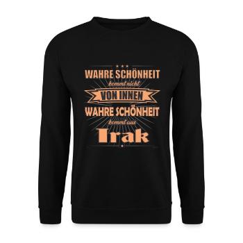 La vraie beauté vient du design irakien - Sweat-shirt Unisexe - noir - Devant - Alina (178cm) & Michal (187cm)