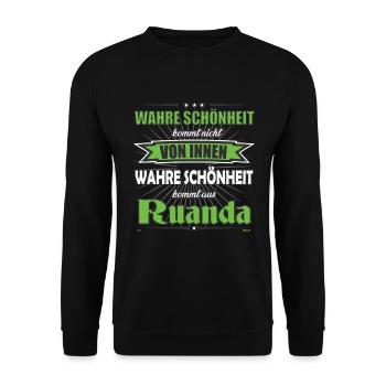 Wahre Schönheit kommt aus Ruanda Design - Unisex Pullover - Schwarz - Vorne - Alina (178cm) & Michal (187cm)
