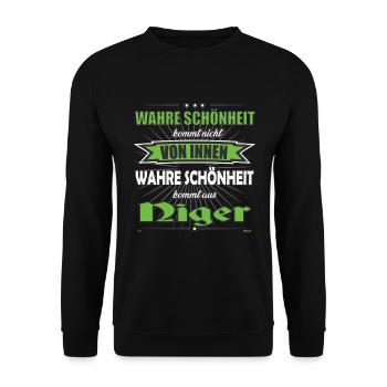 True beauty comes from Niger design - Unisex Sweatshirt - black - Front - Alina (178cm) & Michal (187cm)