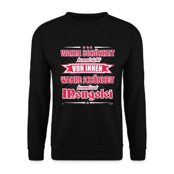 La vraie beauté vient du design mongol - Sweat-shirt Unisexe - noir - Devant - Alina (178cm) & Michal (187cm)