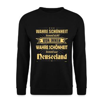 True beauty comes from New Zealand design - Unisex Sweatshirt - black - Front - Alina (178cm) & Michal (187cm)