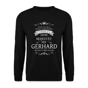 Sa Majesté le Gerhard entre dans la pièce - Sweat-shirt Unisexe - noir - Devant - Alina (178cm) & Michal (187cm)