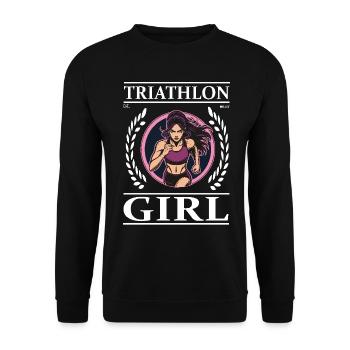 Triathlon Girl – Pour l’athlète d’endurance - Sweat-shirt Unisexe - noir - Devant - Alina (178cm) & Michal (187cm)