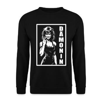 Démon - Pour la femme maléfique et mystérieuse - Sweat-shirt Unisexe - noir - Devant - Alina (178cm) & Michal (187cm)