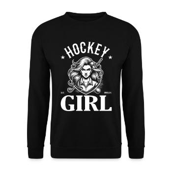 Hockey Girl – Strength on and off the field - Unisex Sweatshirt - black - Front - Alina (178cm) & Michal (187cm)