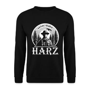 Harz Nature Reserve – Where nature is at home - Unisex Sweatshirt - black - Front - Alina (178cm) & Michal (187cm)