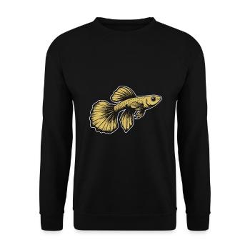 Golden Guppy, Perfect Design for Aquarium Fans - Unisex Sweatshirt - black - Front - Alina (178cm) & Michal (187cm)