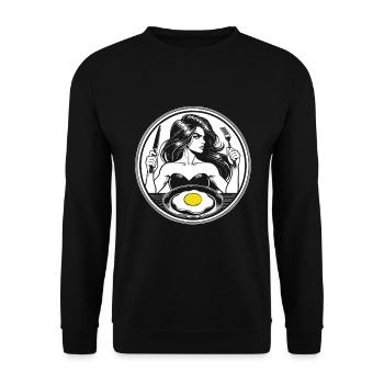Fried Egg & Style – The Perfect Breakfast! - Unisex Sweatshirt - black - Front - Alina (178cm) & Michal (187cm)