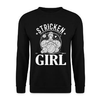 Knitting Girl – Fait à la main et amour dans chaque point - Sweat-shirt Unisexe - noir - Devant - Alina (178cm) & Michal (187cm)