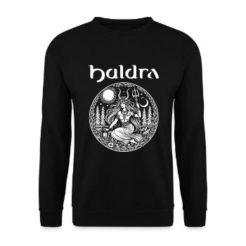 Huldra Design - for the legends and myths fan - Unisex Sweatshirt - black - Front - Alina (178cm) & Michal (187cm)