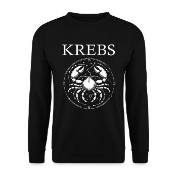 Sternzeichen Krebs Design - Unisex Pullover - Schwarz - Vorne - Alina (178cm) & Michal (187cm)