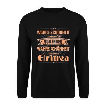 Wahre Schönheit kommt aus Eritrea Design - Unisex Pullover - Schwarz - Vorne - Alina (178cm) & Michal (187cm)