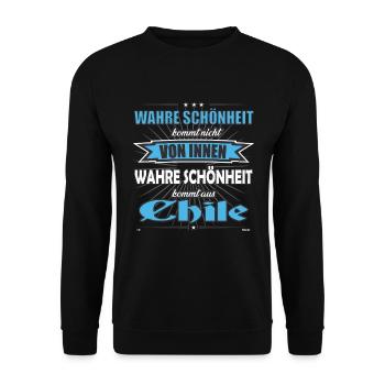 Wahre Schönheit kommt aus Chile Design - Unisex Pullover - Schwarz - Vorne - Alina (178cm) & Michal (187cm)