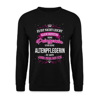une infirmière en gériatrie et une princesse - Sweat-shirt Unisexe - noir - Devant - Alina (178cm) & Michal (187cm)