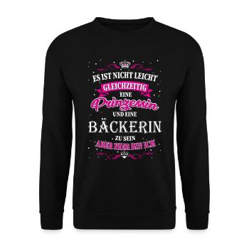 Pas seulement être une boulangère et une princesse - Sweat-shirt Unisexe - noir - Devant - Alina (178cm) & Michal (187cm)