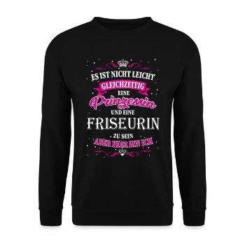 Coiffeur et Princesse - Sweat-shirt Unisexe - noir - Devant - Alina (178cm) & Michal (187cm)