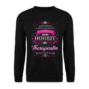 Votre Altesse le thérapeute entre dans la pièce - Sweat-shirt Unisexe - noir - Devant - Alina (178cm) & Michal (187cm)