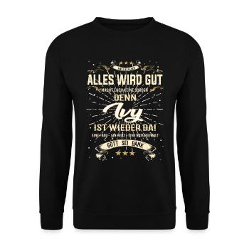Alles wird gut denn Ivy Ist da Outfit - Unisex Pullover - Schwarz - Vorne - Alina (178cm) & Michal (187cm)