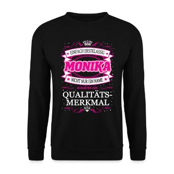 Caractéristique de qualité Monika tout simplement de première classe - Sweat-shirt Unisexe - noir - Devant - Alina (178cm) & Michal (187cm)