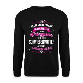 Mother-in-law and princess - Unisex Sweatshirt - black - Front - Alina (178cm) & Michal (187cm)