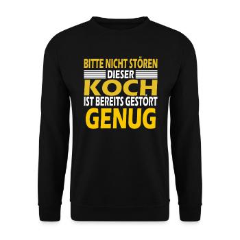 Gestörter Koch Kochmütze Kochkunst Geschenk - Unisex Pullover - Schwarz - Vorne - Alina (178cm) & Michal (187cm)