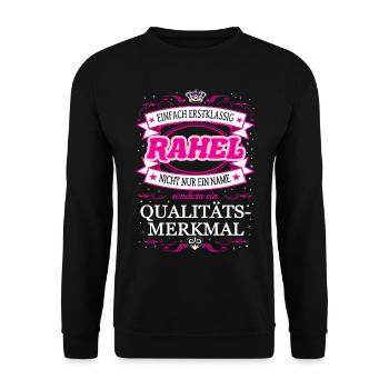 Quality feature Rahel simply first-class - Unisex Sweatshirt - black - Front - Alina (178cm) & Michal (187cm)