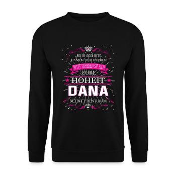 Votre Altesse Dana entre dans la pièce - Sweat-shirt Unisexe - noir - Devant - Alina (178cm) & Michal (187cm)