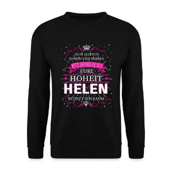 Votre Altesse Hélène entre dans la pièce - Sweat-shirt Unisexe - noir - Devant - Alina (178cm) & Michal (187cm)