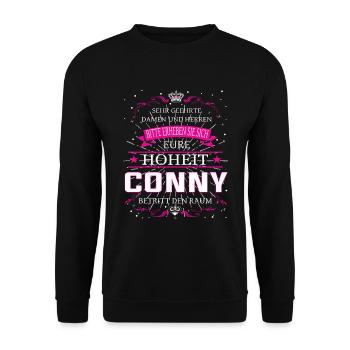 Votre Altesse Conny entre dans la pièce - Sweat-shirt Unisexe - noir - Devant - Alina (178cm) & Michal (187cm)