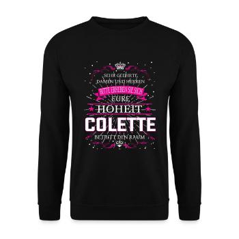 Votre Altesse Colette entre dans la pièce - Sweat-shirt Unisexe - noir - Devant - Alina (178cm) & Michal (187cm)