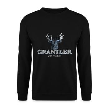 Grantler aus Passion Bayrischer Grantler Shirt - Unisex Pullover - Schwarz - Vorne - Alina (178cm) & Michal (187cm)