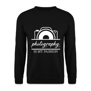 Photography is my passion - photo photographer - Unisex Sweatshirt - black - Front - Alina (178cm) & Michal (187cm)