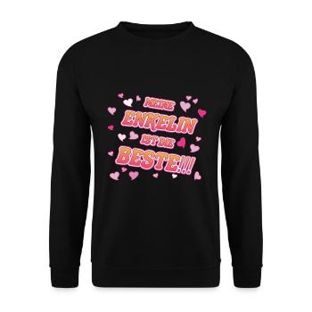 Das coole meine Enkelin ist die Beste T-Shirt - Unisex Pullover - Schwarz - Vorne - Alina (178cm) & Michal (187cm)