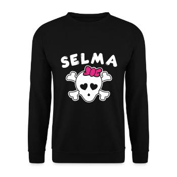 Piratin Selma Design für Mädchen und Frauen - Unisex Pullover - Schwarz - Vorne - Alina (178cm) & Michal (187cm)