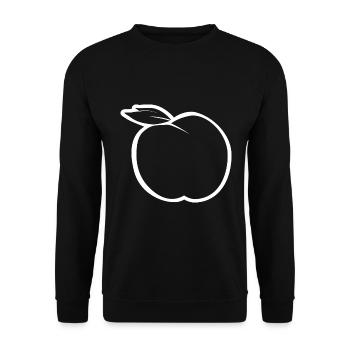 Apfel Design schlicht gehalten für den Obst Fan - Unisex Pullover - Schwarz - Vorne - Alina (178cm) & Michal (187cm)