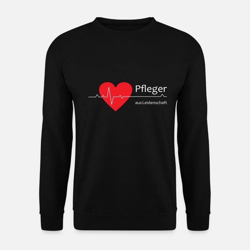 Pfleger aus Leidenschaft mit Herz und EKG-Kurve - Unisex Pullover - Schwarz