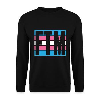 Female to Male / Transgender Pride Design - Unisex Sweatshirt - black - Front - Alina (178cm) & Michal (187cm)