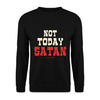 Pas aujourd’hui, Satan - Sweat-shirt Unisexe - noir - Devant - Alina (178cm) & Michal (187cm)