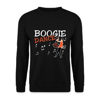 Boogie Woogie Dancer Dancing Paartanz Vintage - Unisex Pullover - Schwarz - Vorne - Alina (178cm) & Michal (187cm)