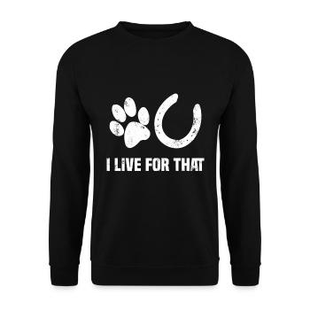 Dogs and horses I live for that - Unisex Sweatshirt - black - Front - Alina (178cm) & Michal (187cm)