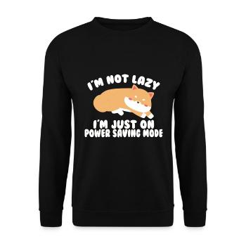 Ich bin nicht faul - Shiba Inu Hund, Spruch - Unisex Pullover - Schwarz - Vorne - Alina (178cm) & Michal (187cm)