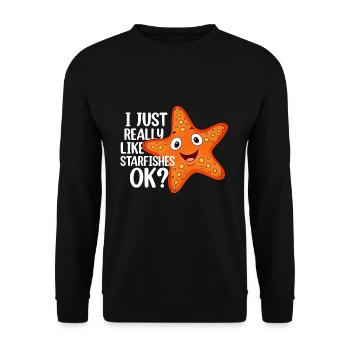 Seestern - Unisex Pullover - Schwarz - Vorne - Alina (178cm) & Michal (187cm)