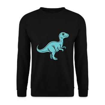 Blue Baby Dino - Dinosaur for Kids - Unisex Sweatshirt - black - Front - Alina (178cm) & Michal (187cm)