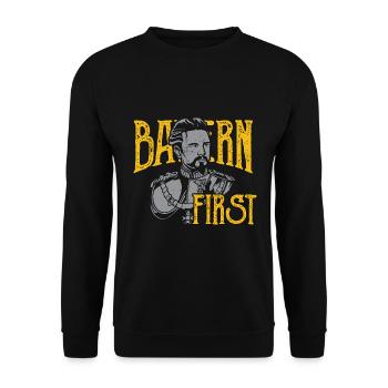 Bayern First König Ludwig Freistaat Bavaria - Unisex Pullover - Schwarz - Vorne - Alina (178cm) & Michal (187cm)