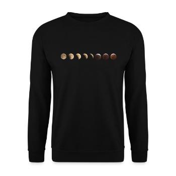Mondphasen Mondzyklus Vollmond Lunation Astronomie - Unisex Pullover - Schwarz - Vorne - Alina (178cm) & Michal (187cm)